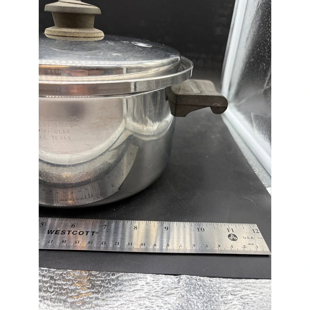 Saladmaster Stainless Steel 18-8 Tri-Clad Stock Pot with Vapo-Valve Lid Vintage